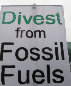 Divest from fossil fuels sign.